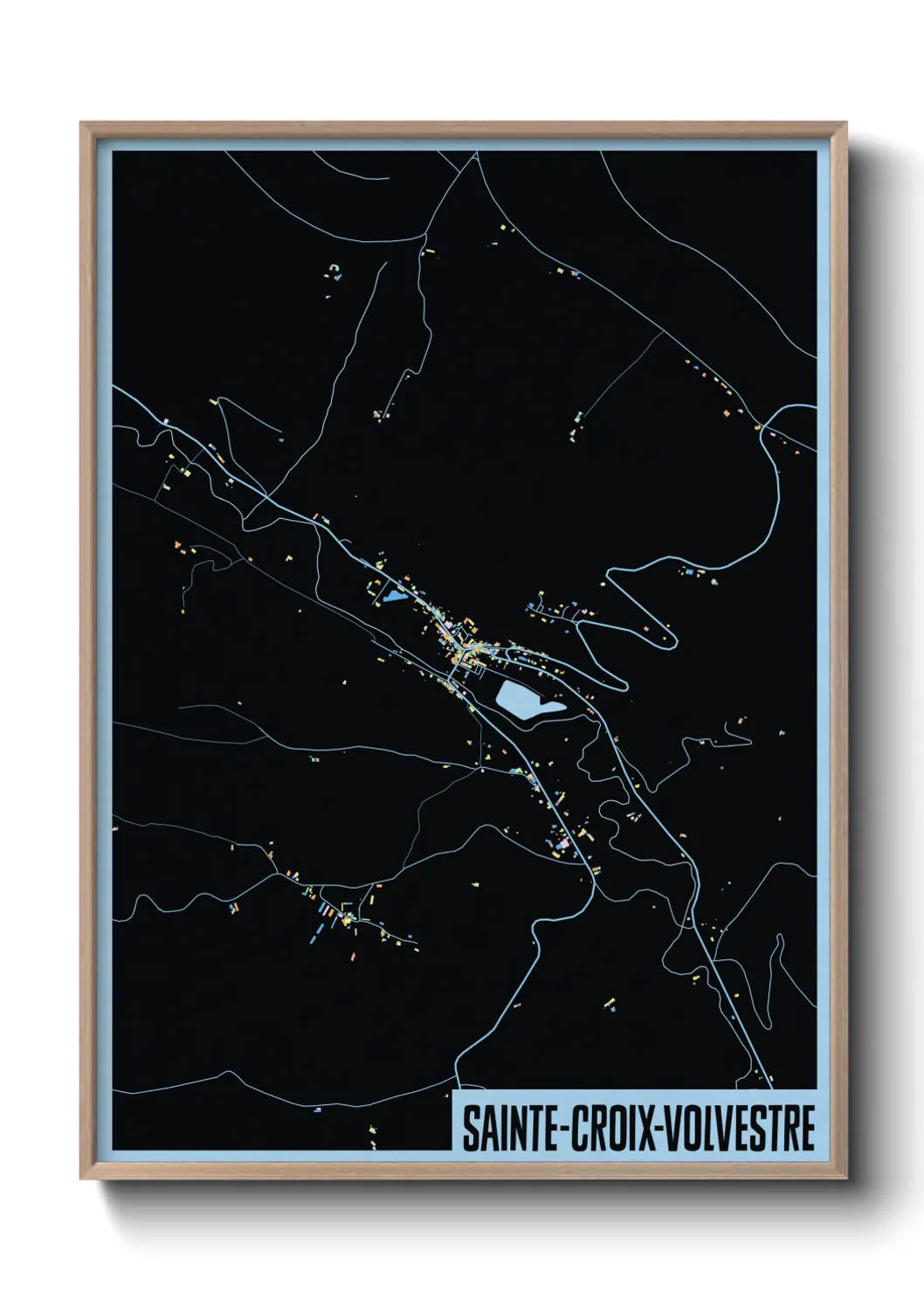 Une affiche de carte sur Sainte-Croix-Volvestre