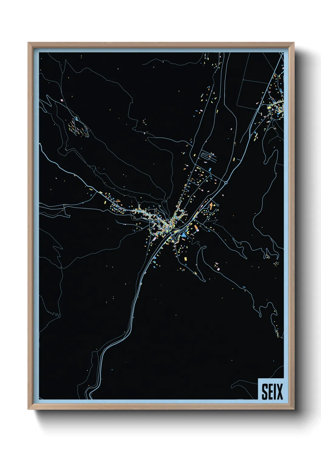 Une affiche de carte sur Seix