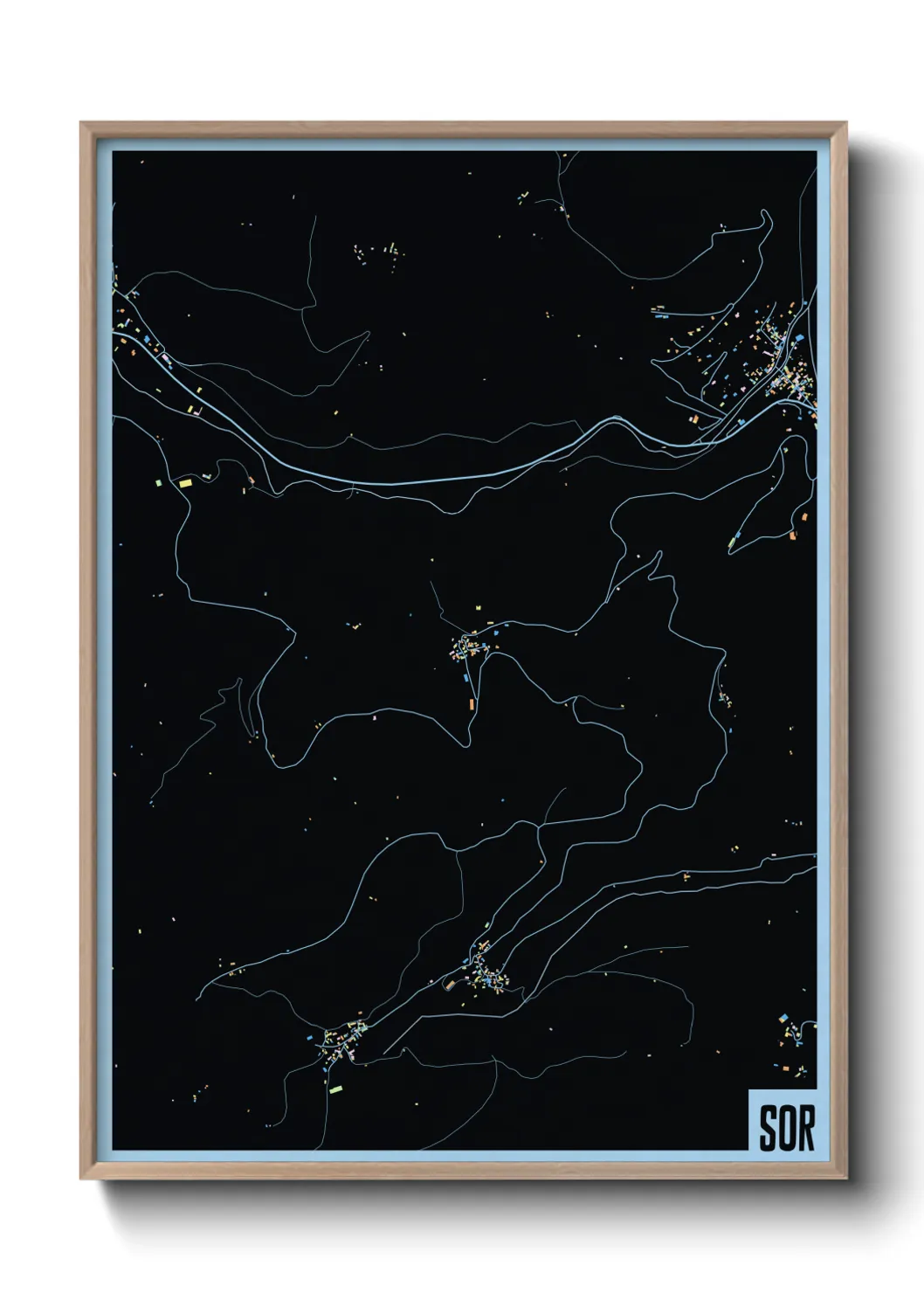 Une affiche de carte sur Sor