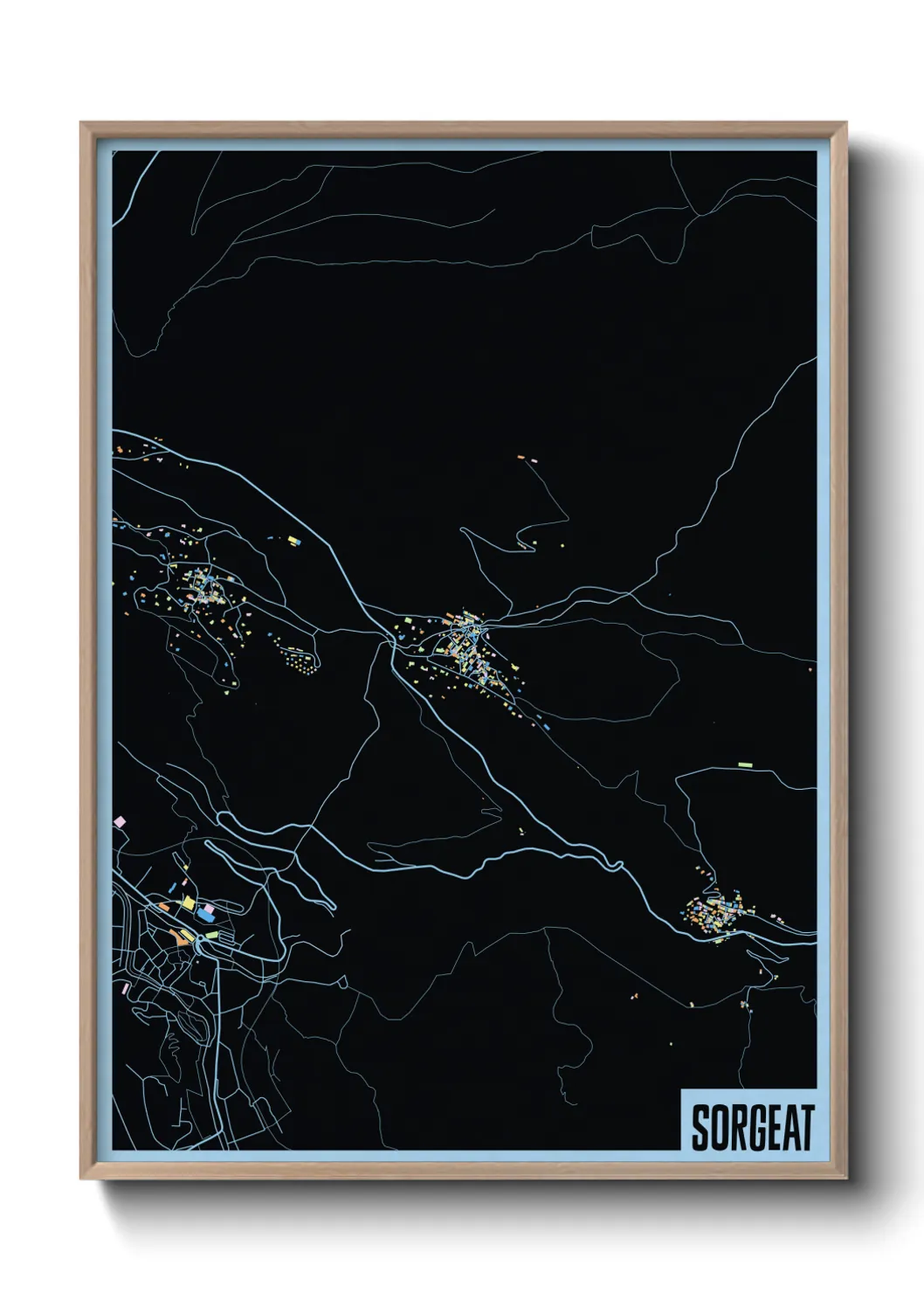 Une affiche de carte sur Sorgeat