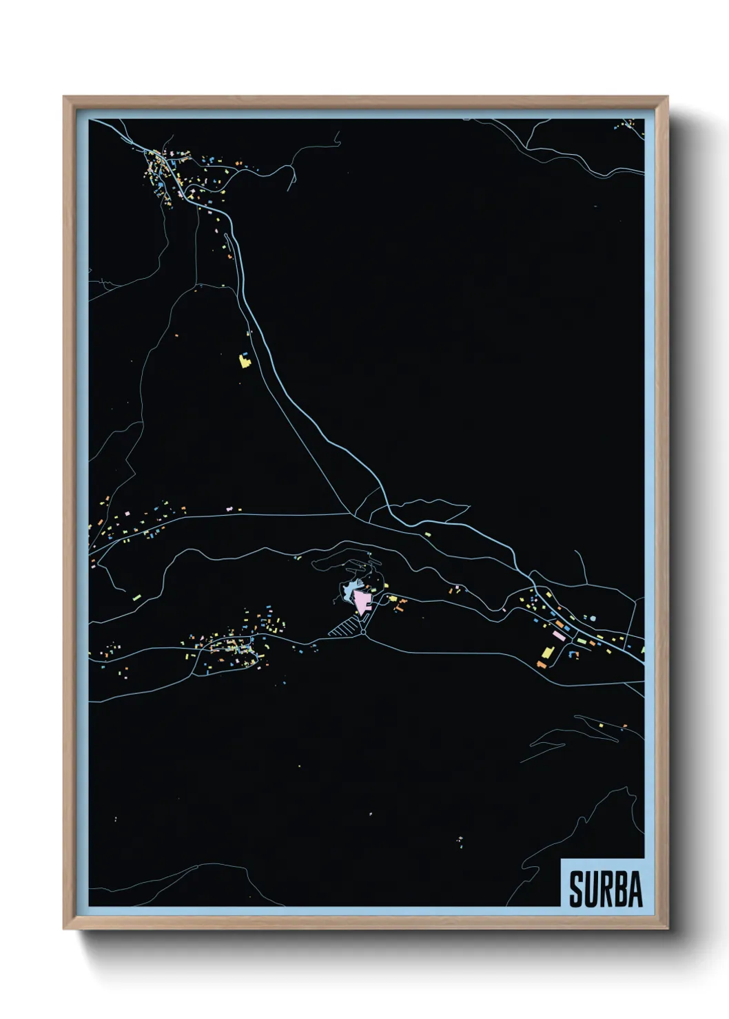 Une affiche de carte sur Surba