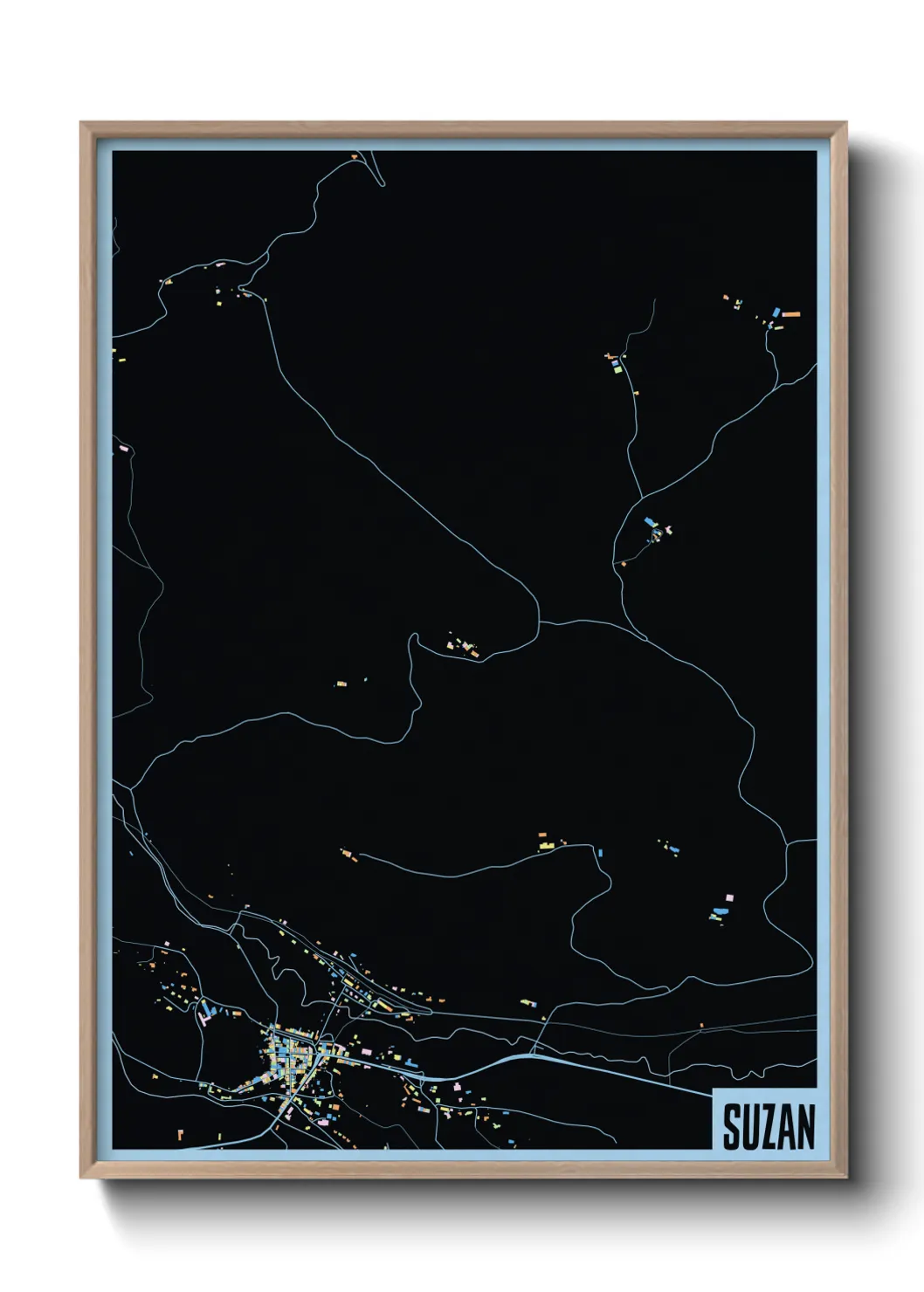 Une affiche de carte sur Suzan