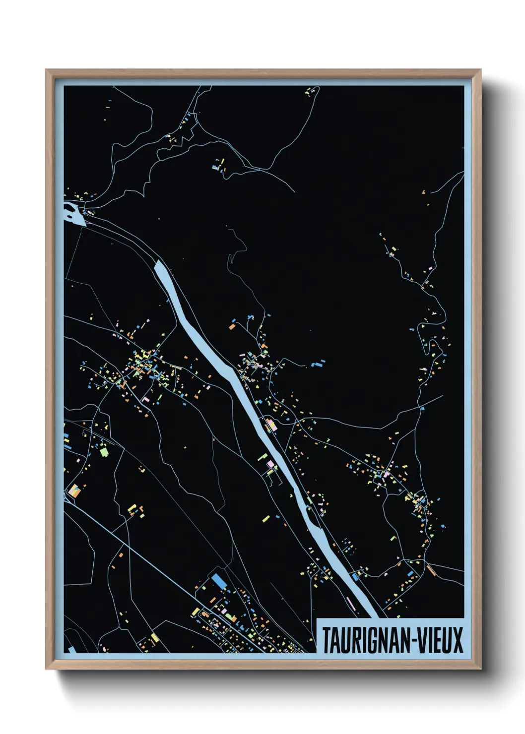 Une affiche de carte sur Taurignan-Vieux