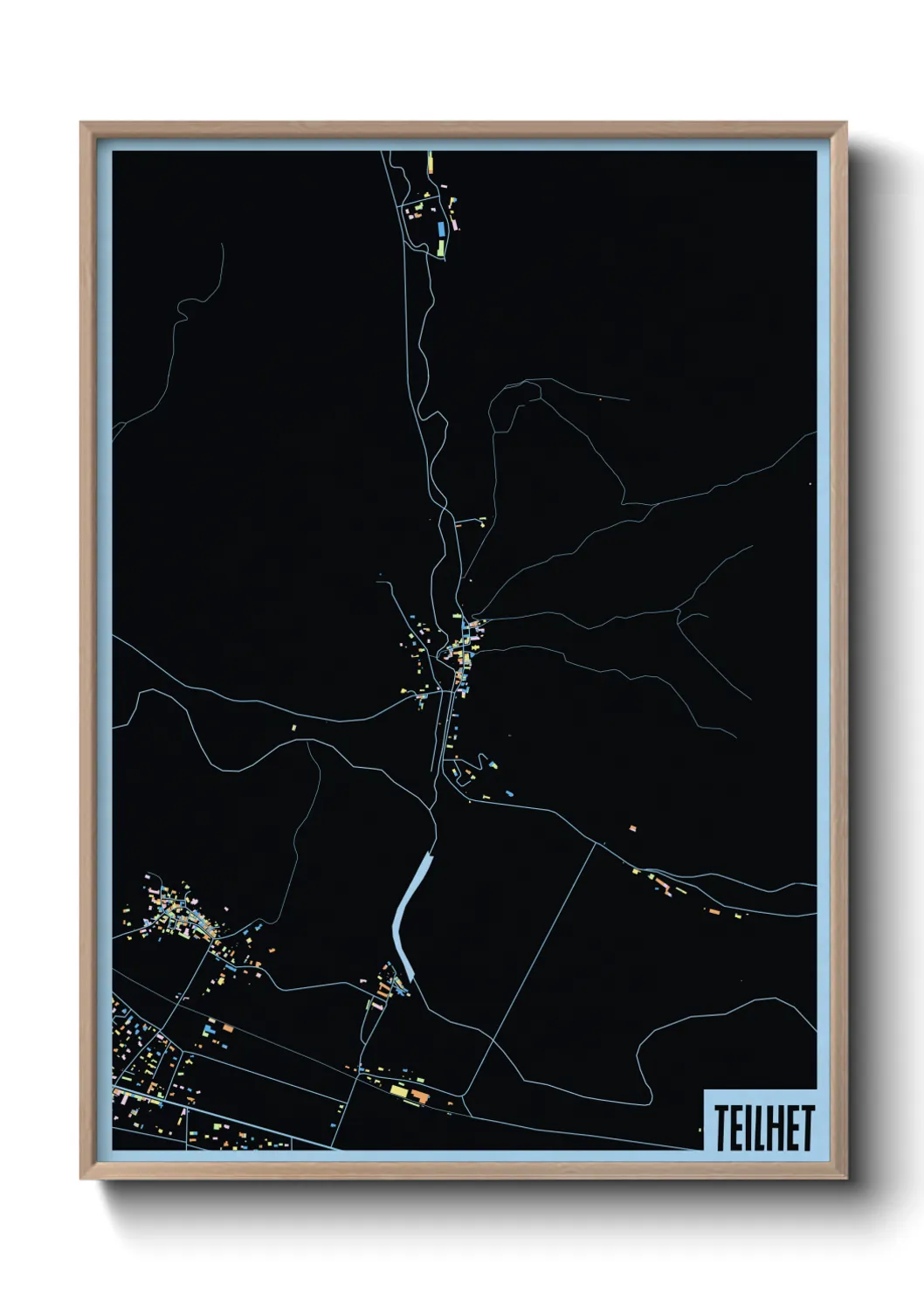 Une affiche de carte sur Teilhet