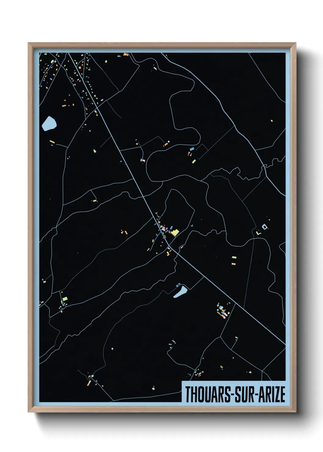 Une affiche de carte sur Thouars-sur-Arize