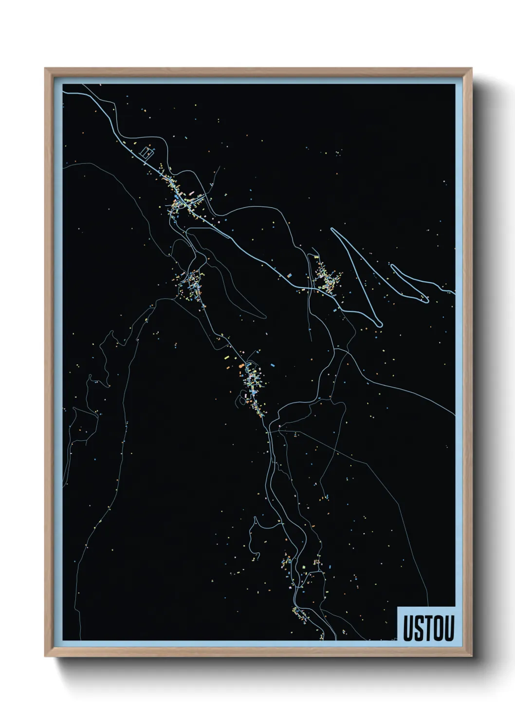 Une affiche de carte sur Ustou