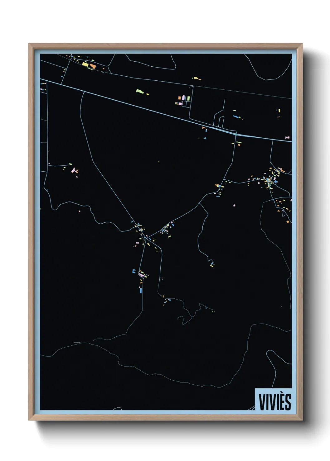 Une affiche de carte sur Viviès