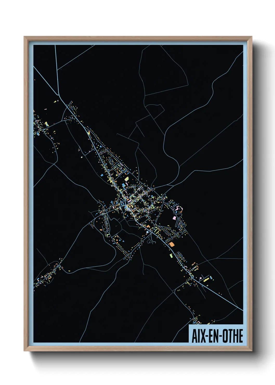 Une affiche de carte sur Aix-en-Othe