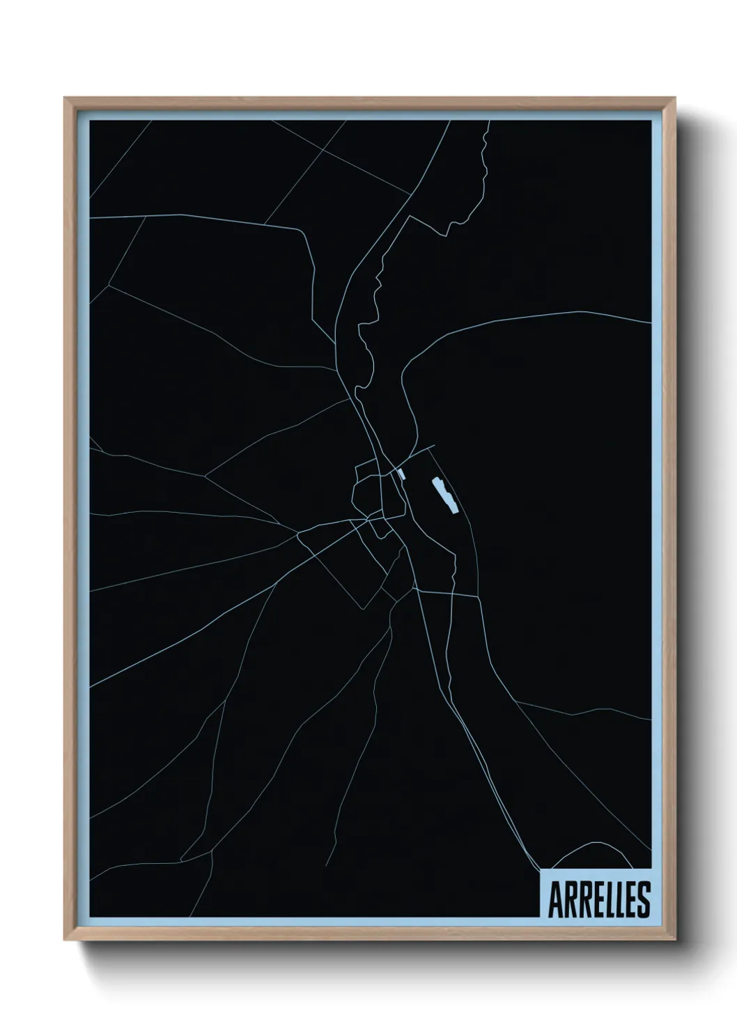 Une affiche de carte sur Arrelles