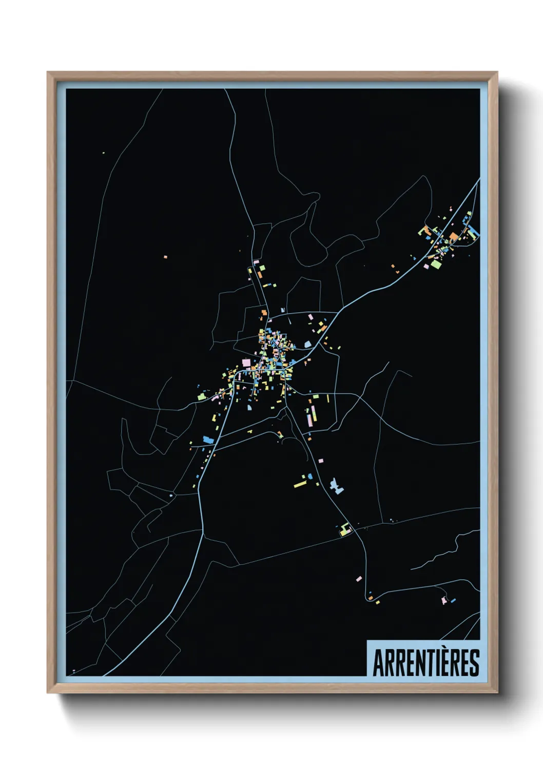 Une affiche de carte sur Arrentières