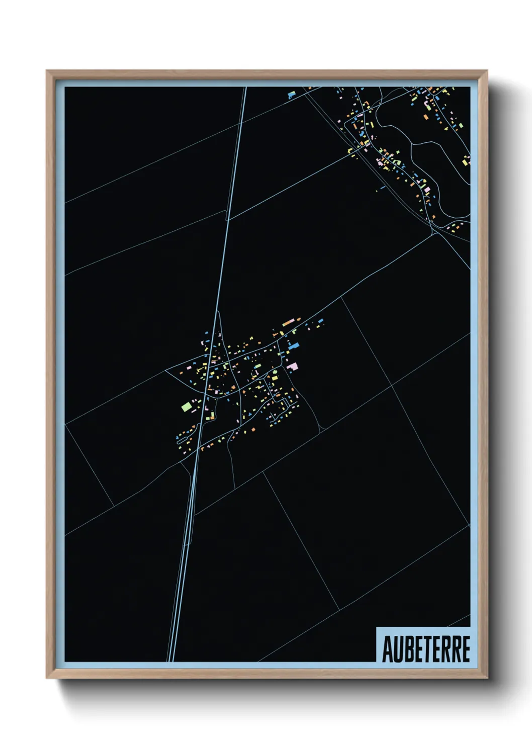 Une affiche de carte sur Aubeterre