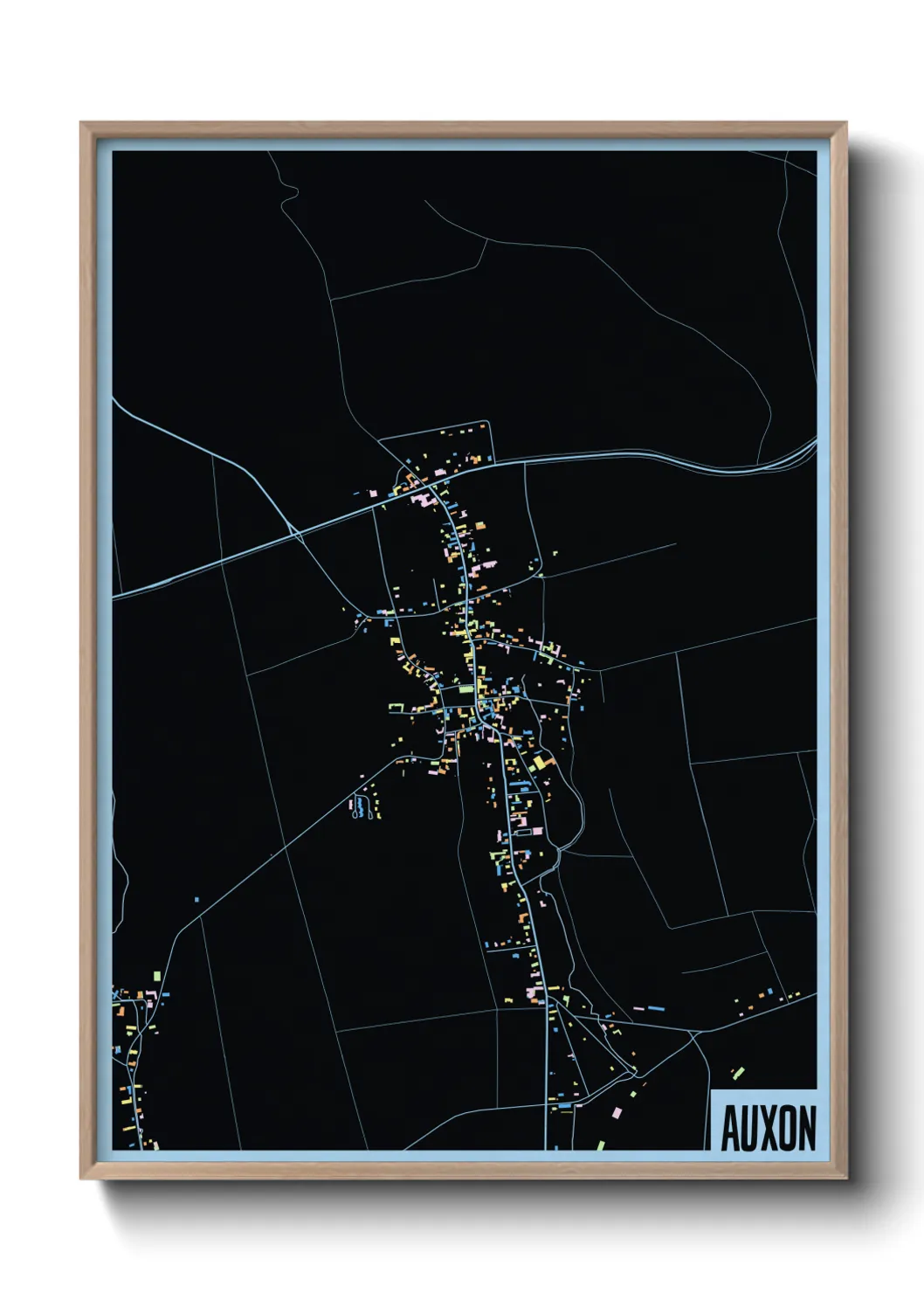 Une affiche de carte sur Auxon