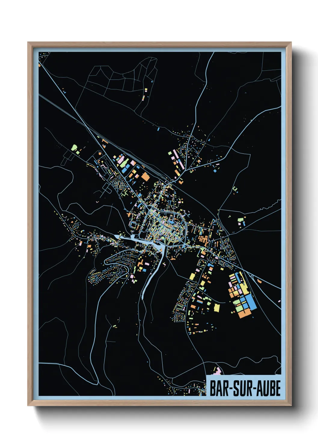 Une affiche de carte sur Bar-sur-Aube