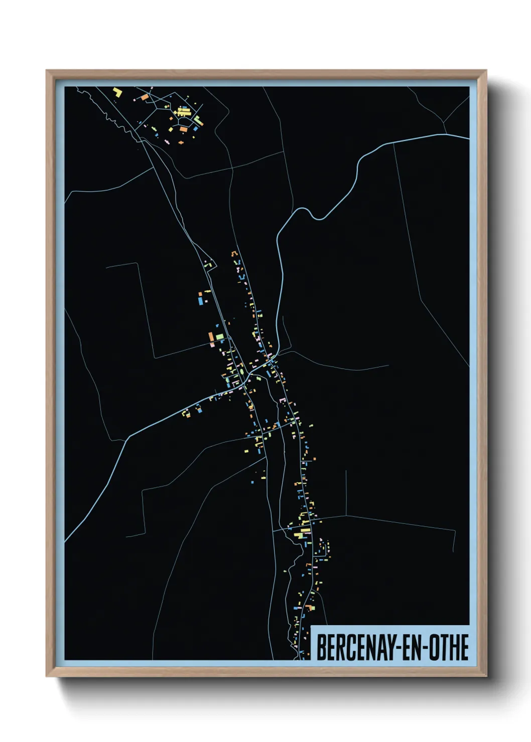 Une affiche de carte sur Bercenay-en-Othe