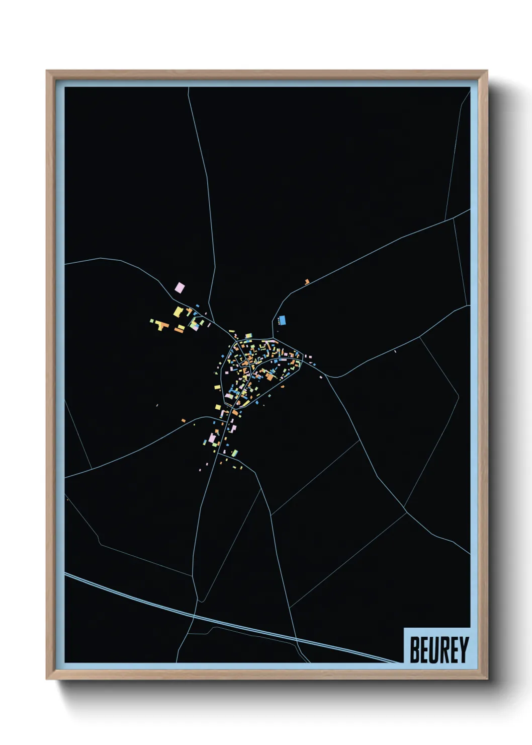 Une affiche de carte sur Beurey