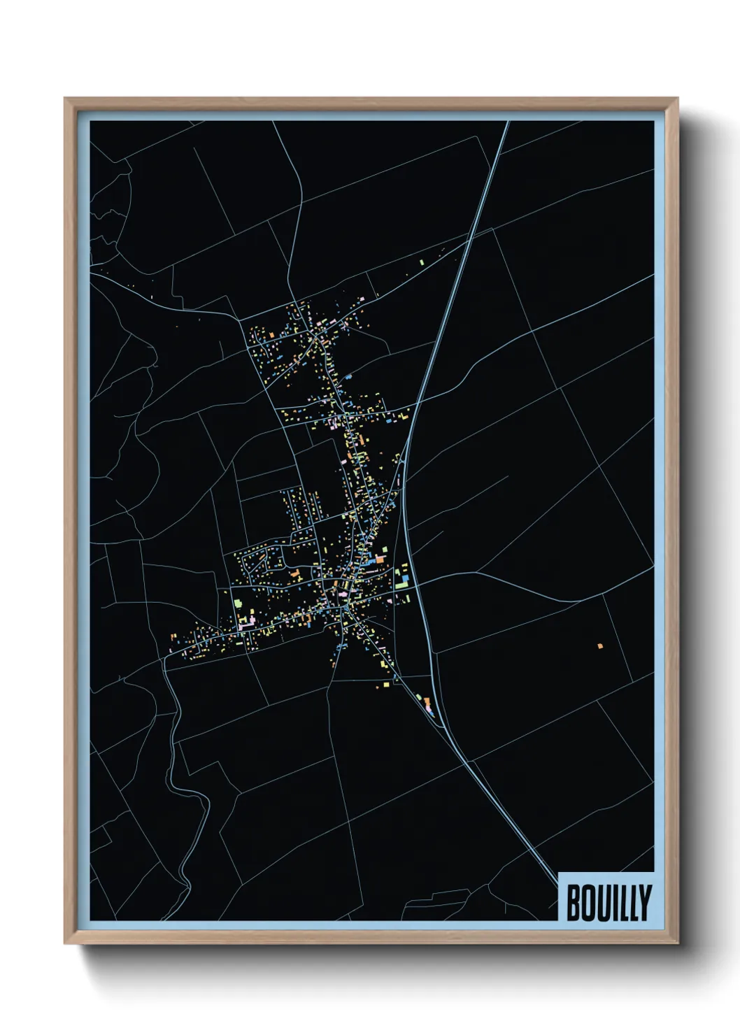 Une affiche de carte sur Bouilly