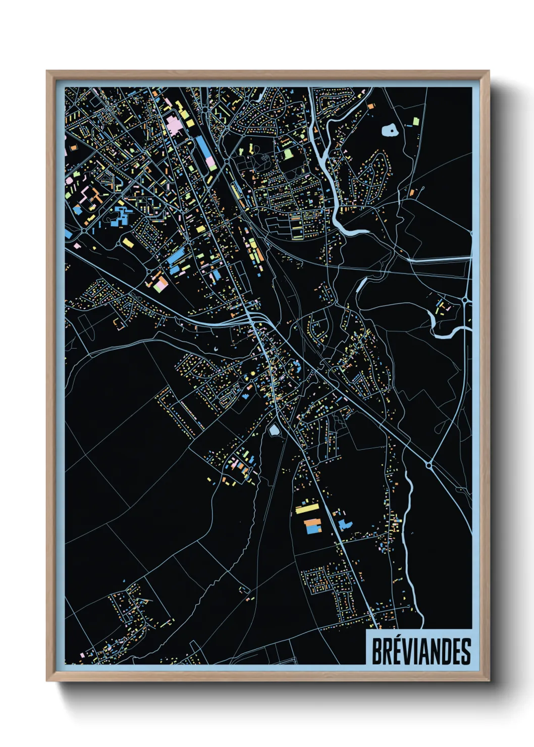 Une affiche de carte sur Bréviandes