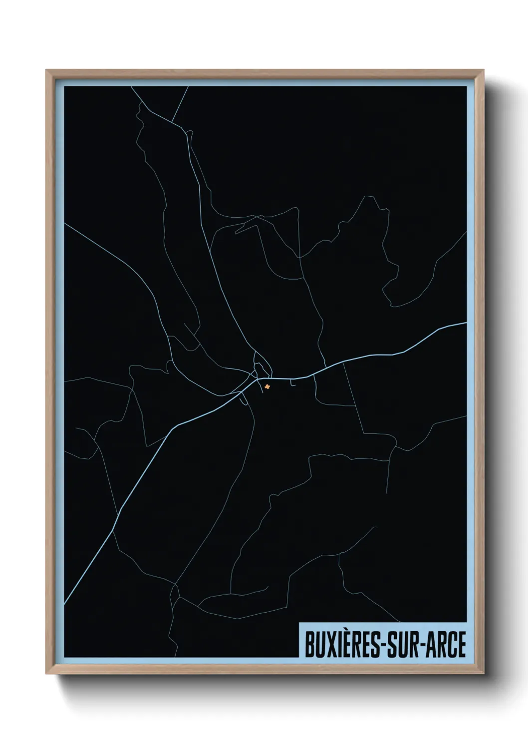 Une affiche de carte sur Buxières-sur-Arce