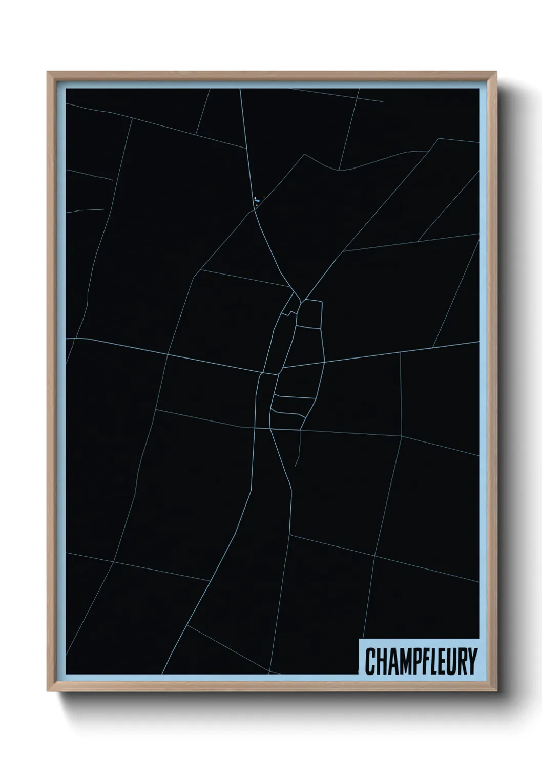 Une affiche de carte sur Champfleury