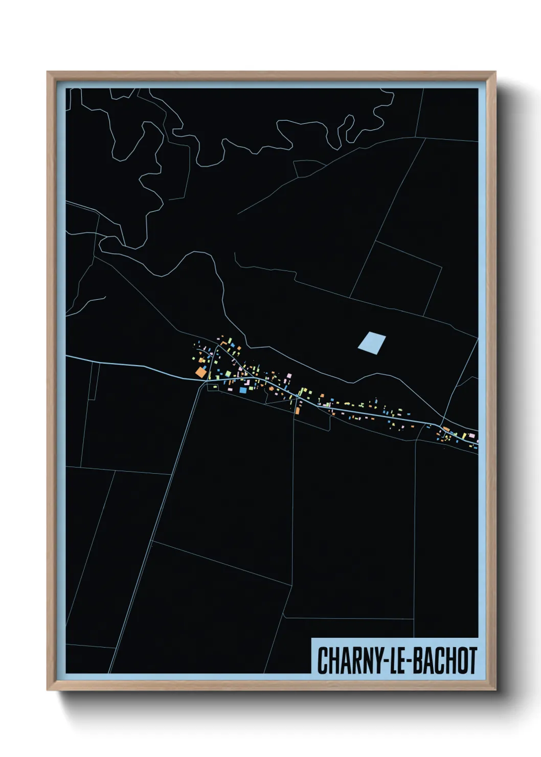 Une affiche de carte sur Charny-le-Bachot