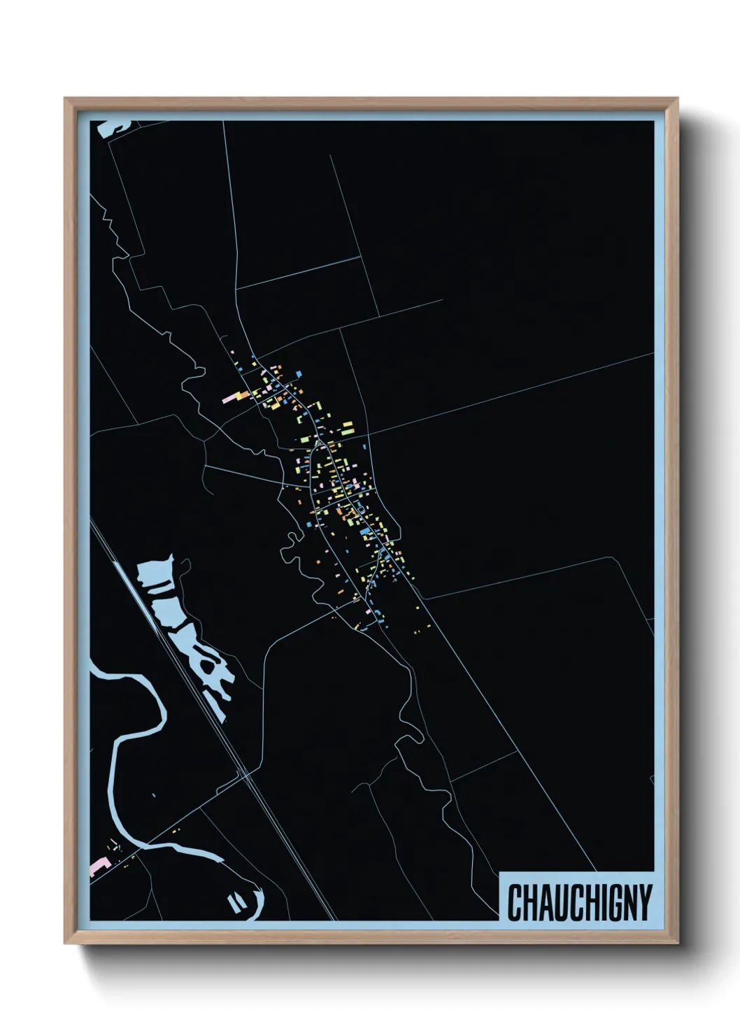 Une affiche de carte sur Chauchigny