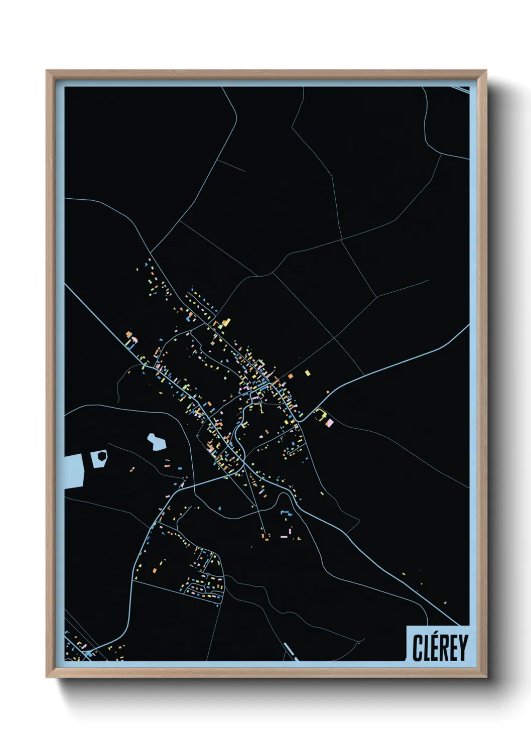 Une affiche de carte sur Clérey