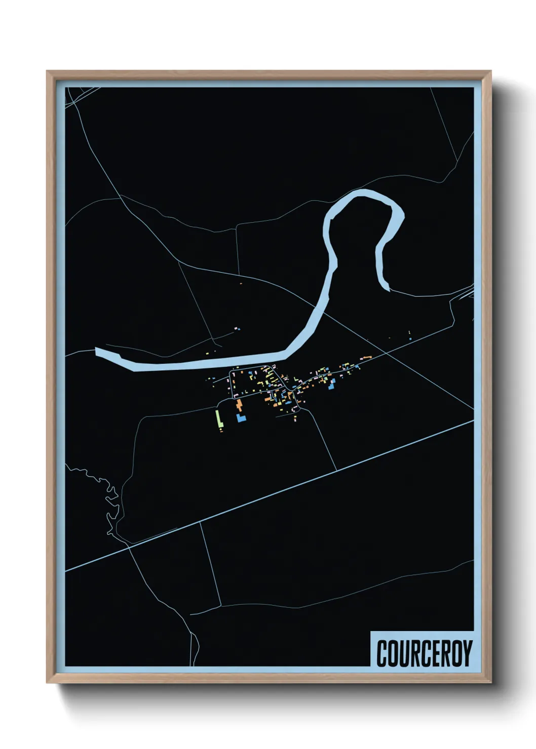 Une affiche de carte sur Courceroy