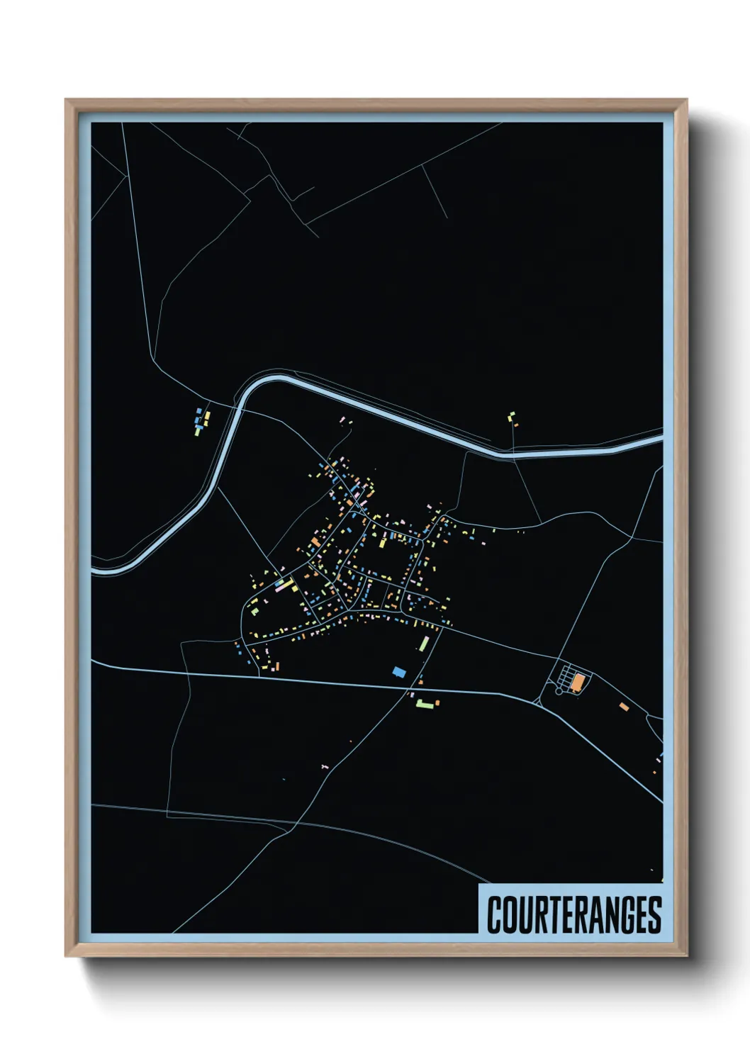 Une affiche de carte sur Courteranges