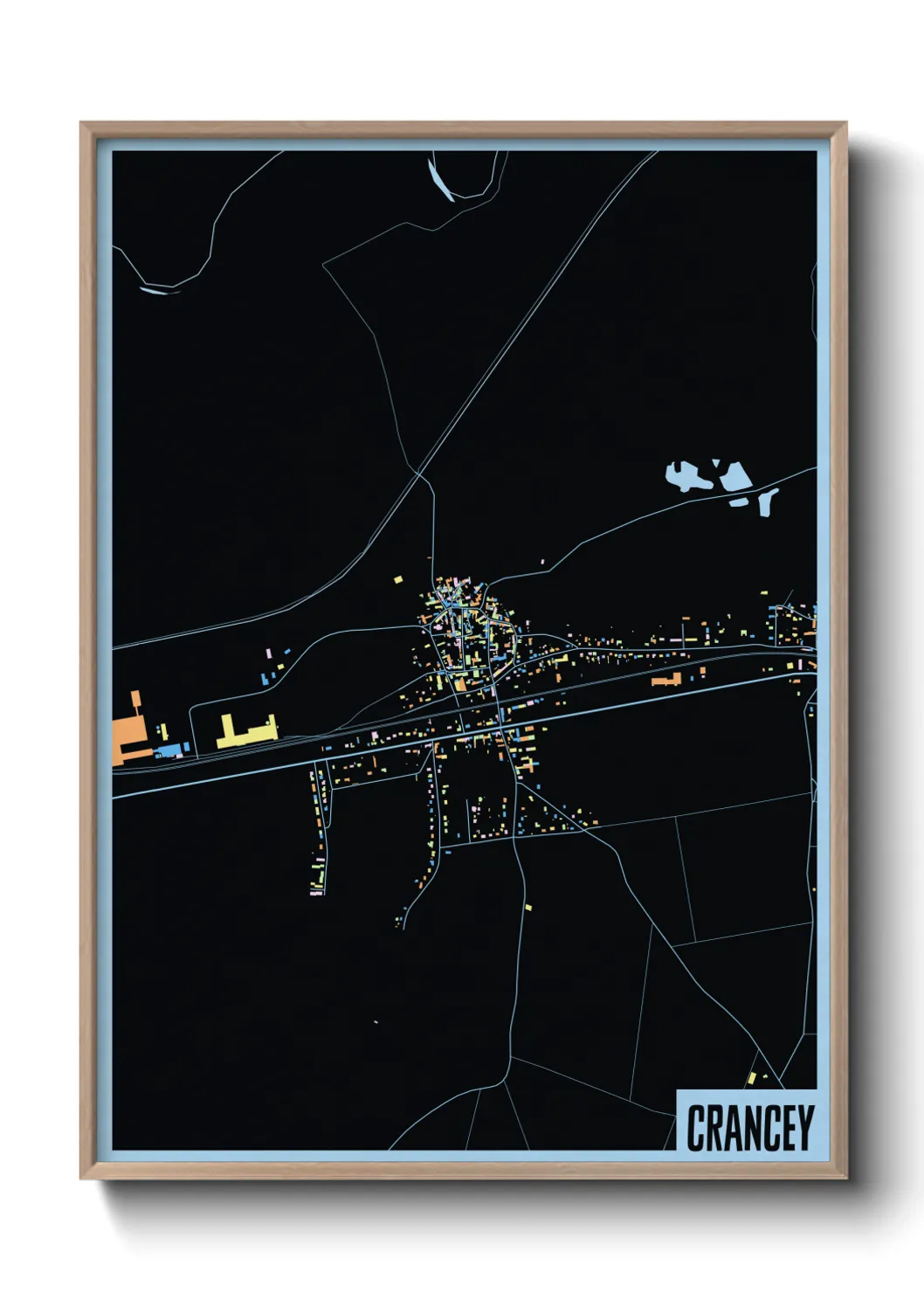 Une affiche de carte sur Crancey