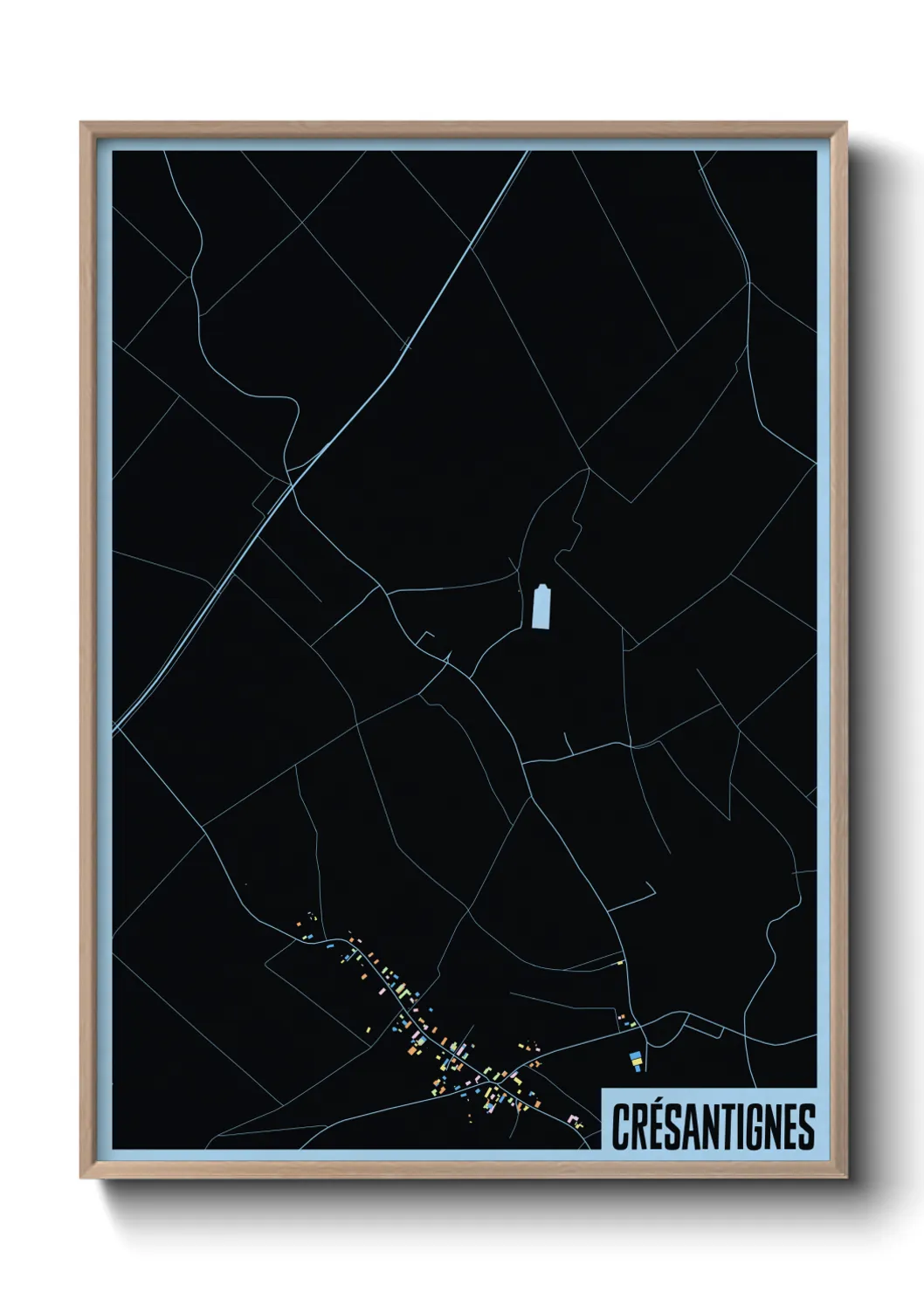 Une affiche de carte sur Crésantignes