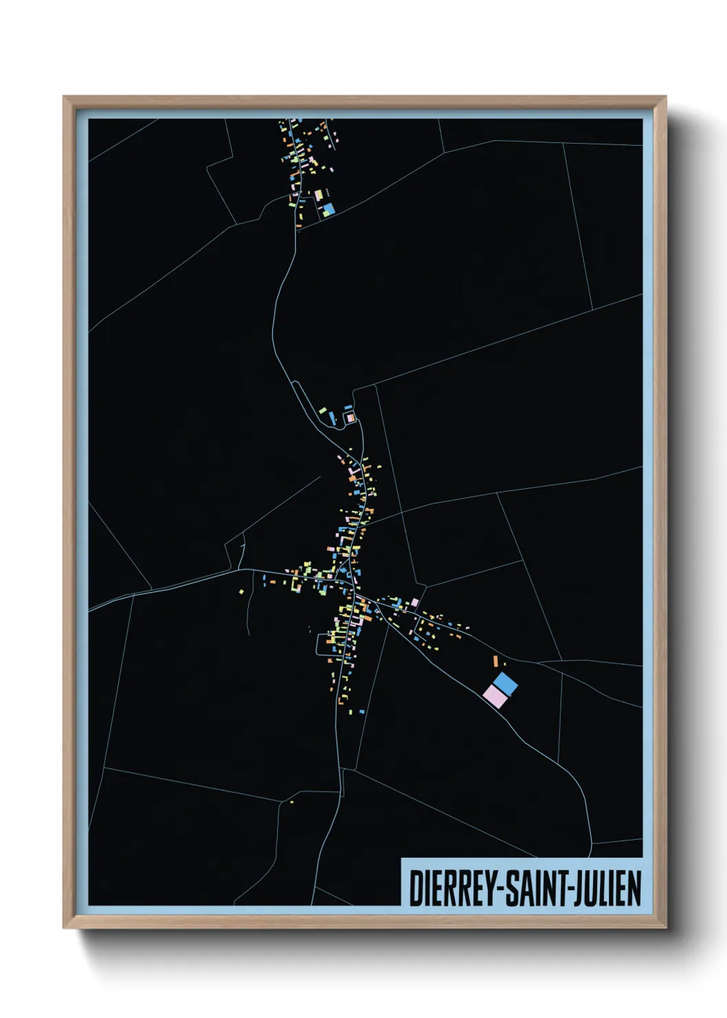 Une affiche de carte sur Dierrey-Saint-Julien