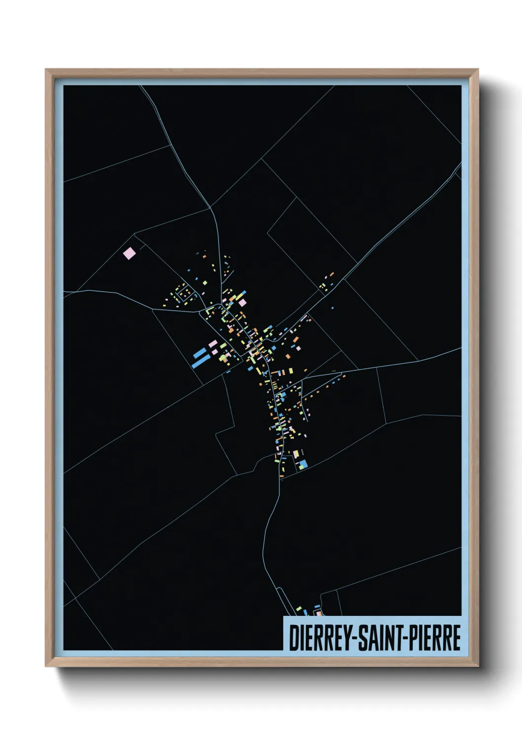 Une affiche de carte sur Dierrey-Saint-Pierre