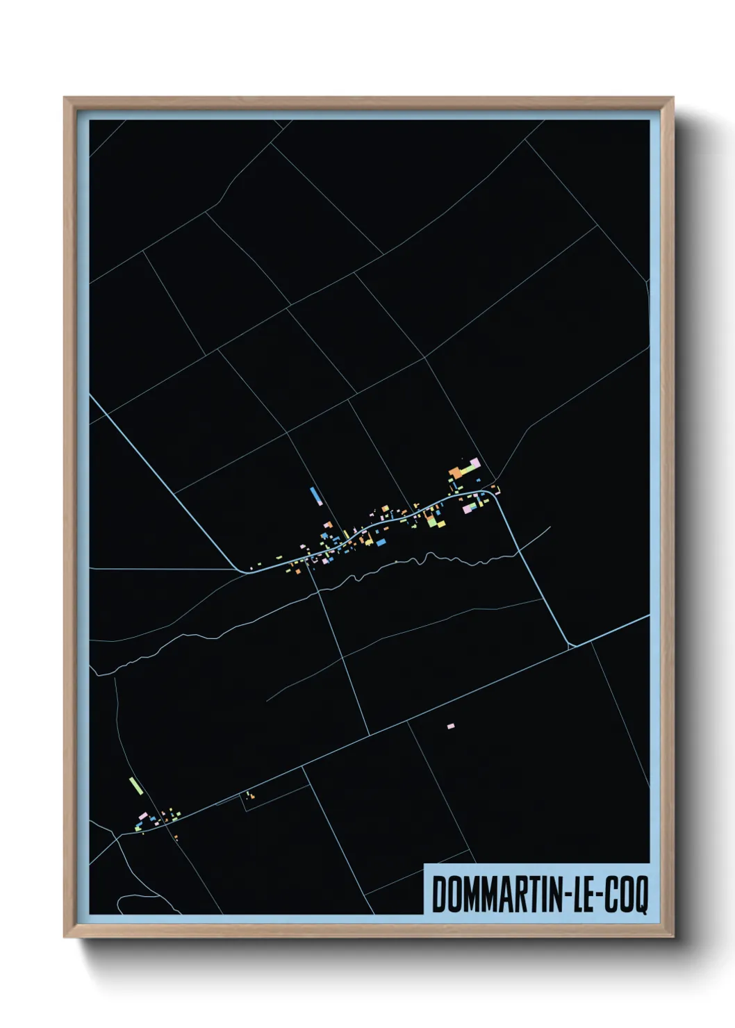 Une affiche de carte sur Dommartin-le-Coq