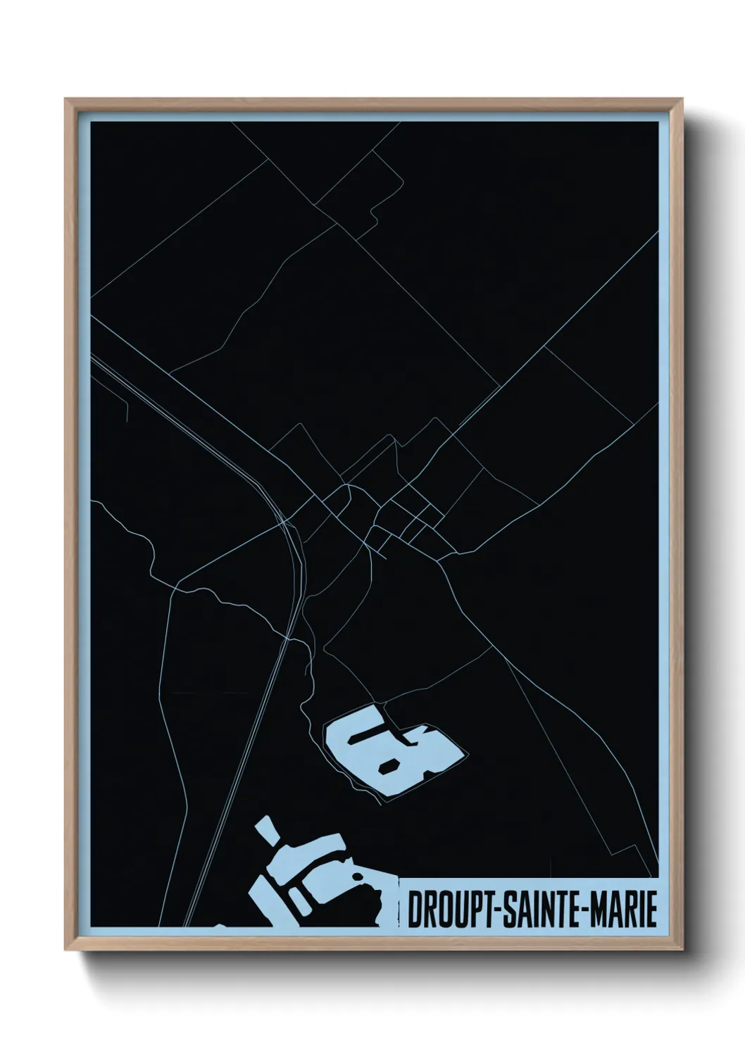 Une affiche de carte sur Droupt-Sainte-Marie