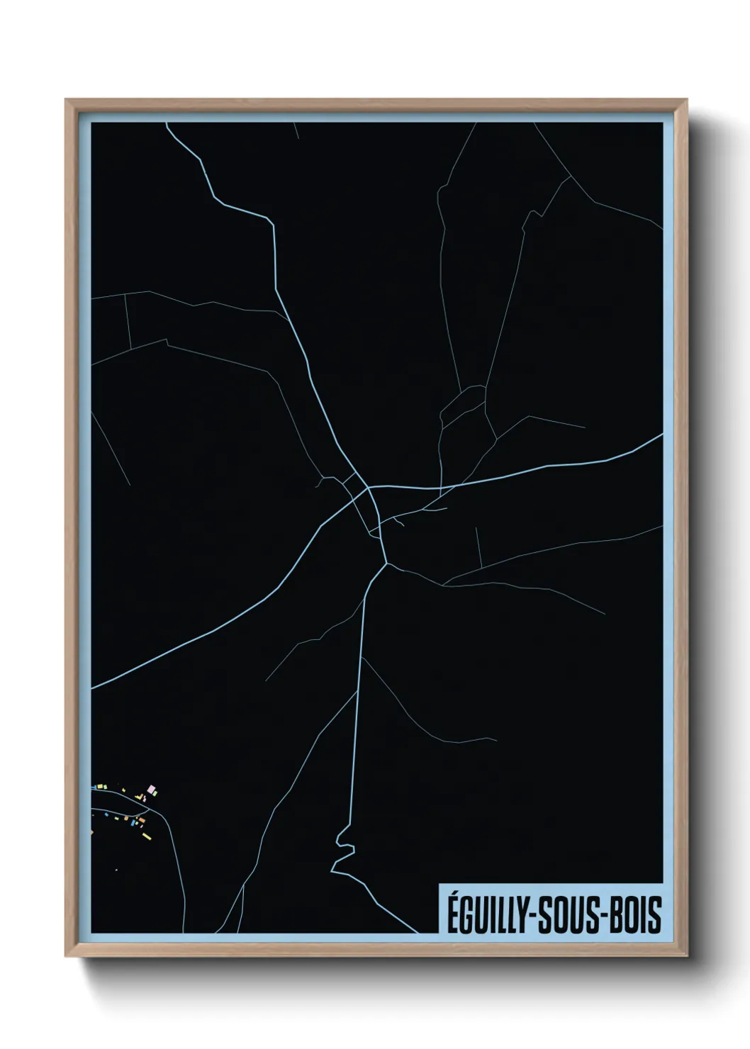 Une affiche de carte sur Éguilly-sous-Bois