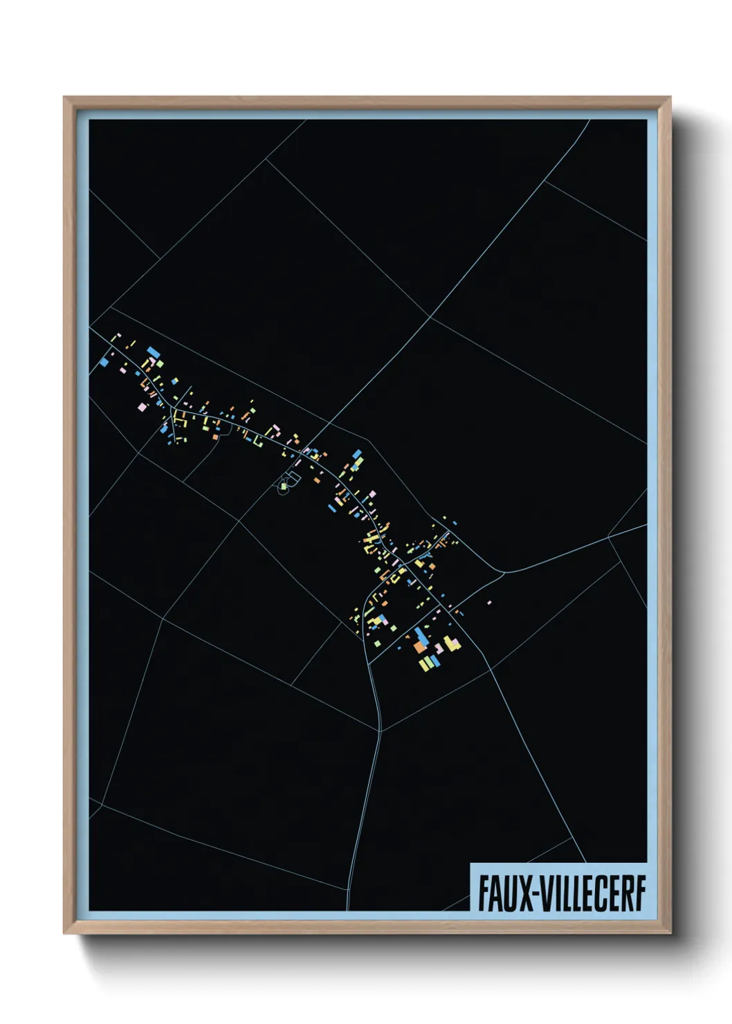 Une affiche de carte sur Faux-Villecerf