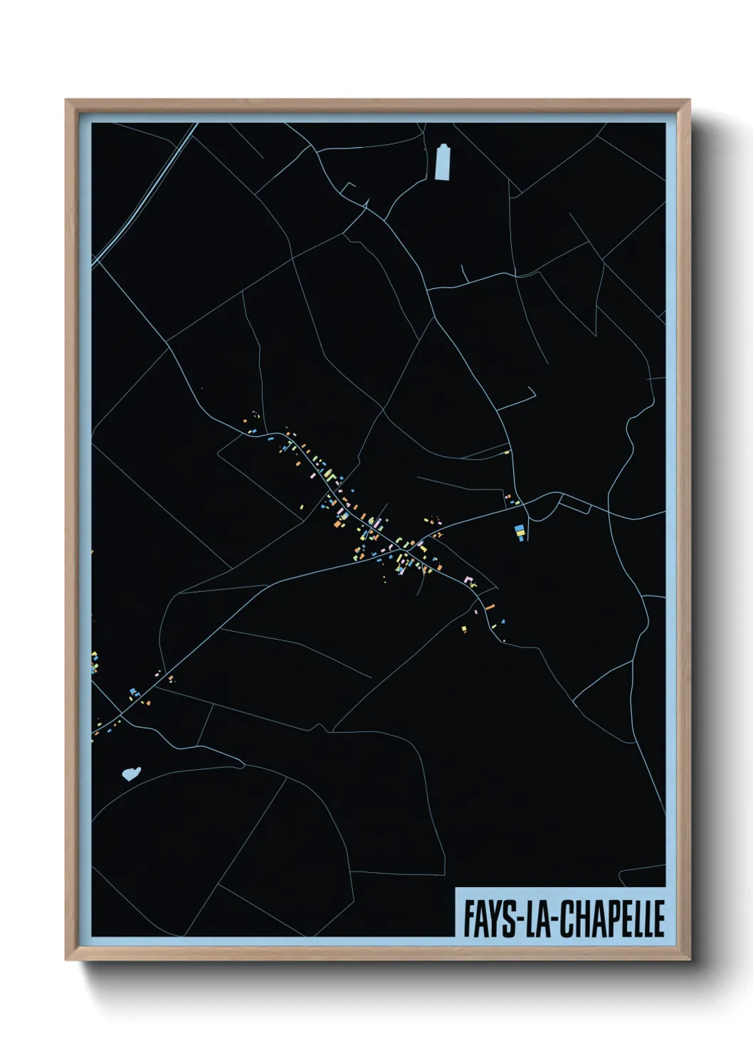 Une affiche de carte sur Fays-la-Chapelle