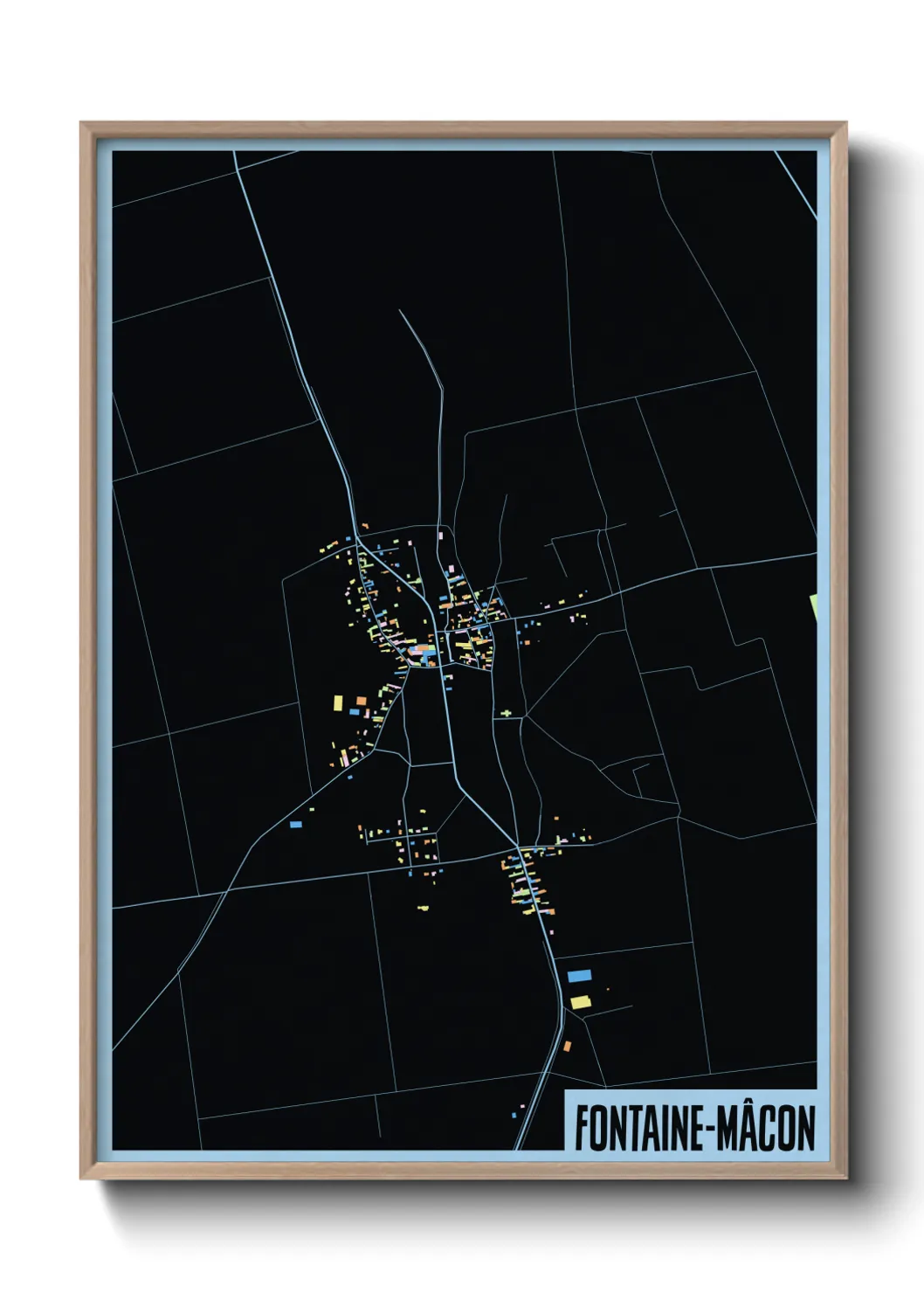 Une affiche de carte sur Fontaine-Mâcon