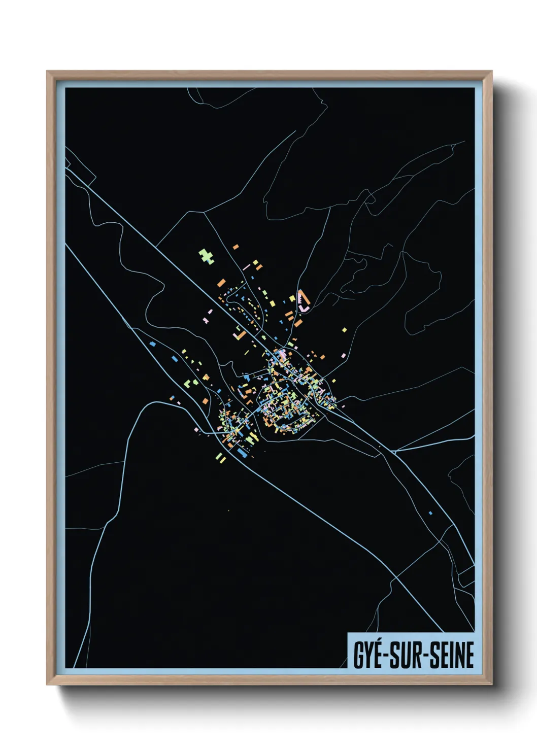 Une affiche de carte sur Gyé-sur-Seine