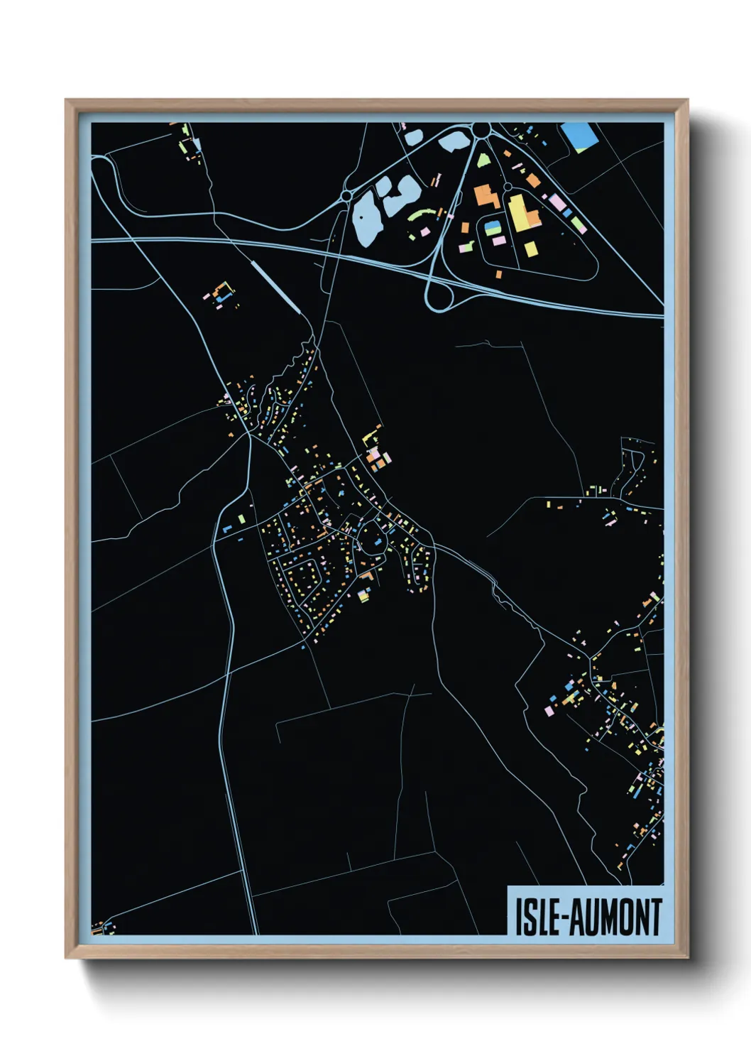Une affiche de carte sur Isle-Aumont
