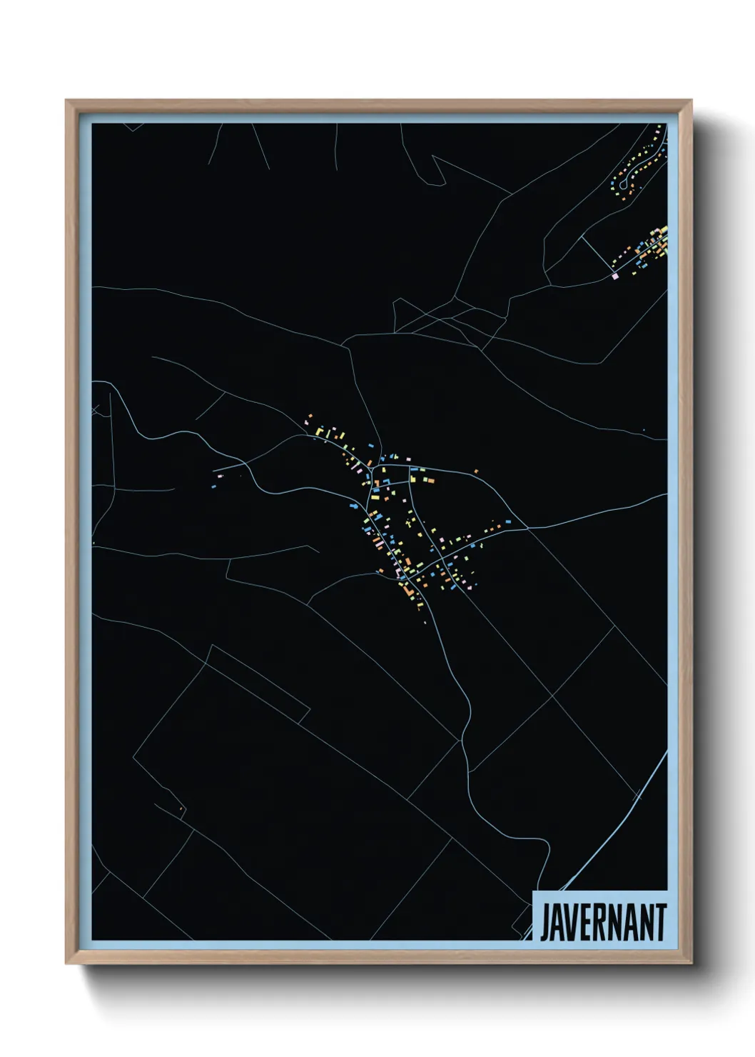 Une affiche de carte sur Javernant