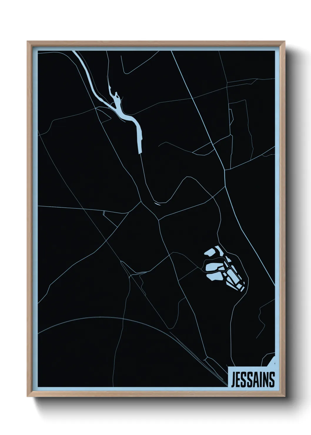 Une affiche de carte sur Jessains