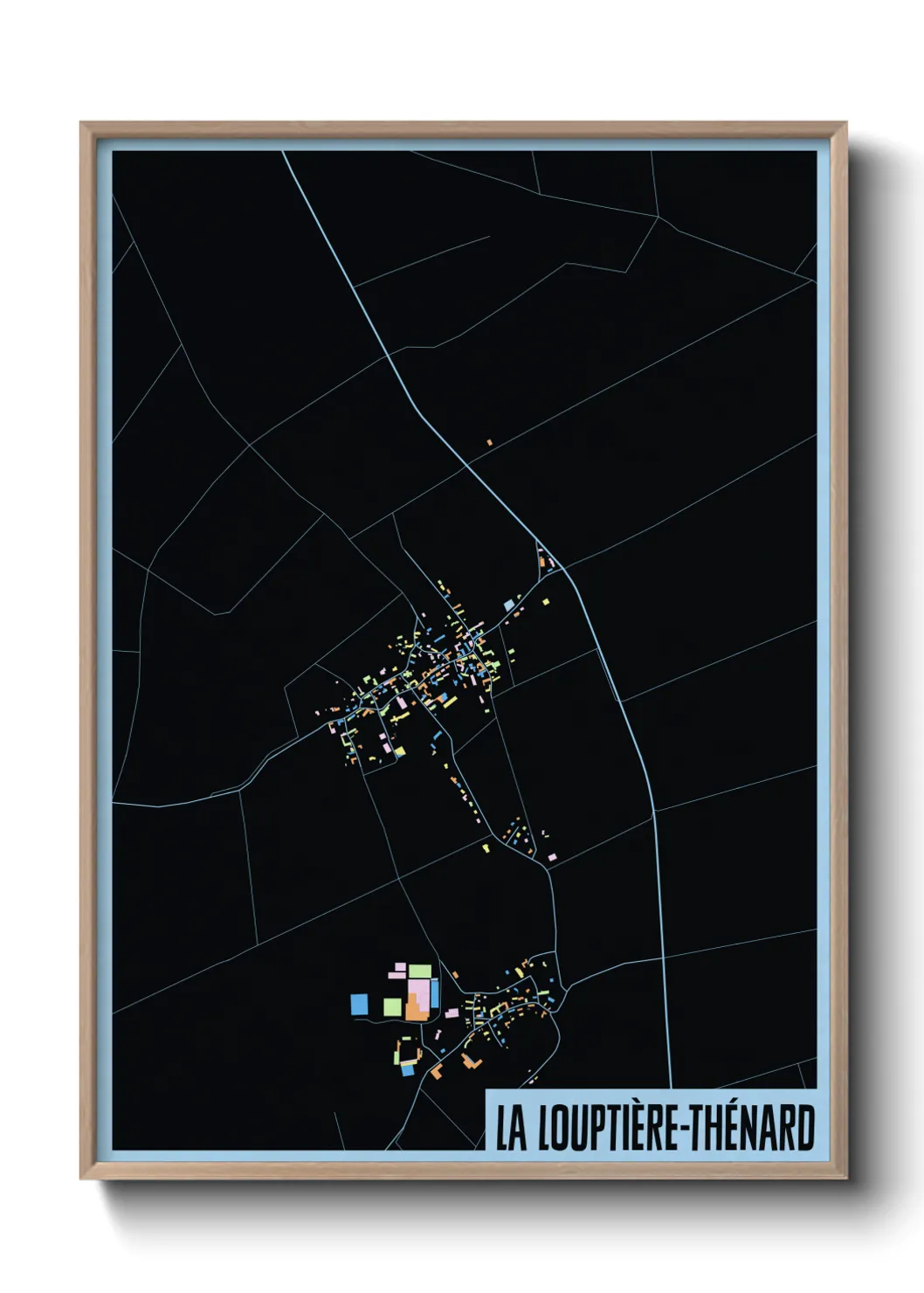 Une affiche de carte sur La Louptière-Thénard