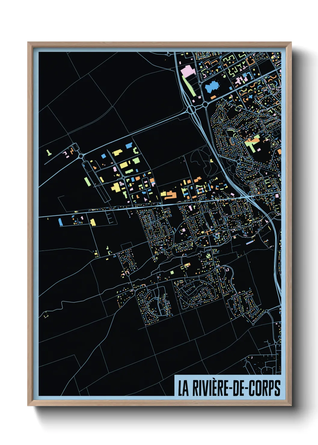 Une affiche de carte sur La Rivière-de-Corps