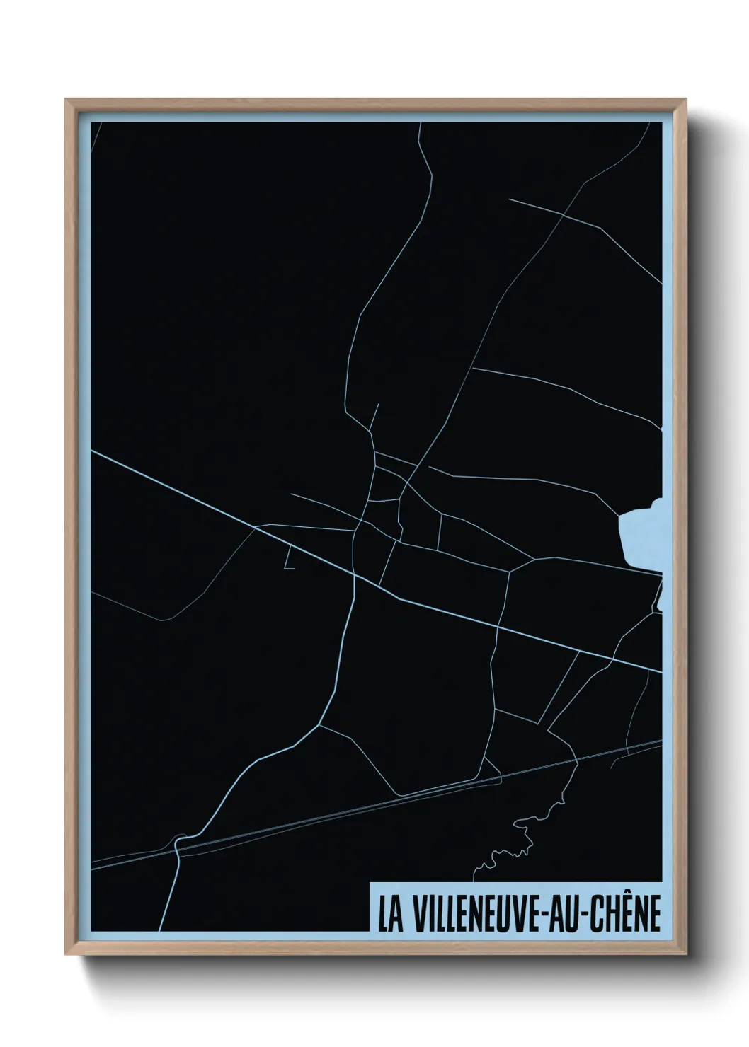 Une affiche de carte sur La Villeneuve-au-Chêne
