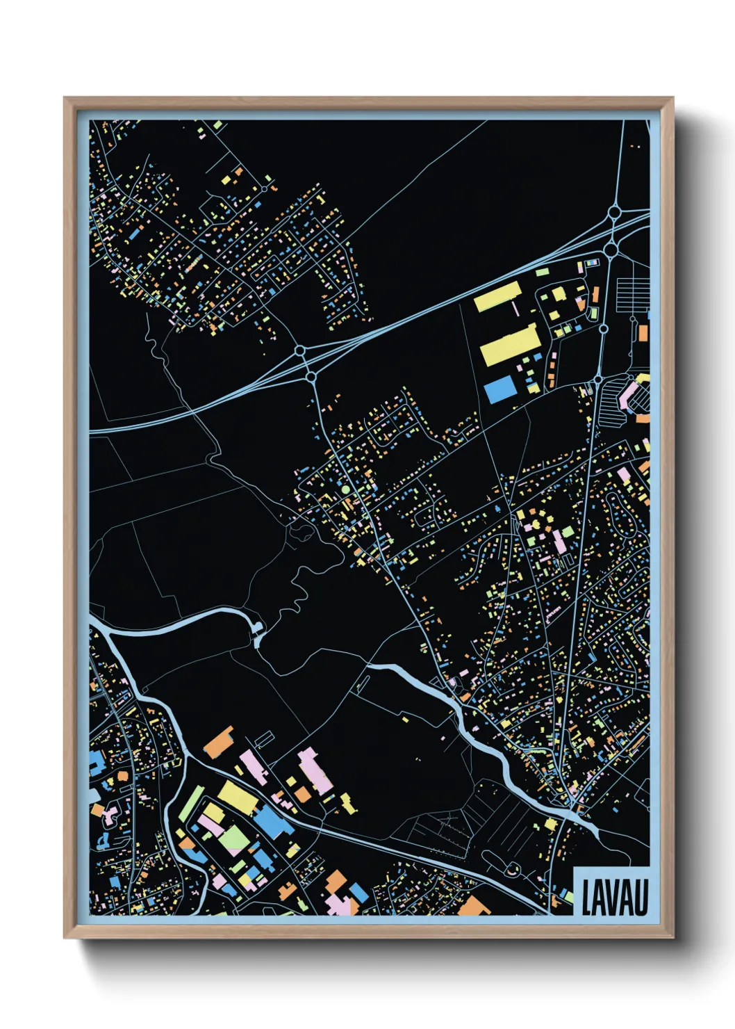 Une affiche de carte sur Lavau