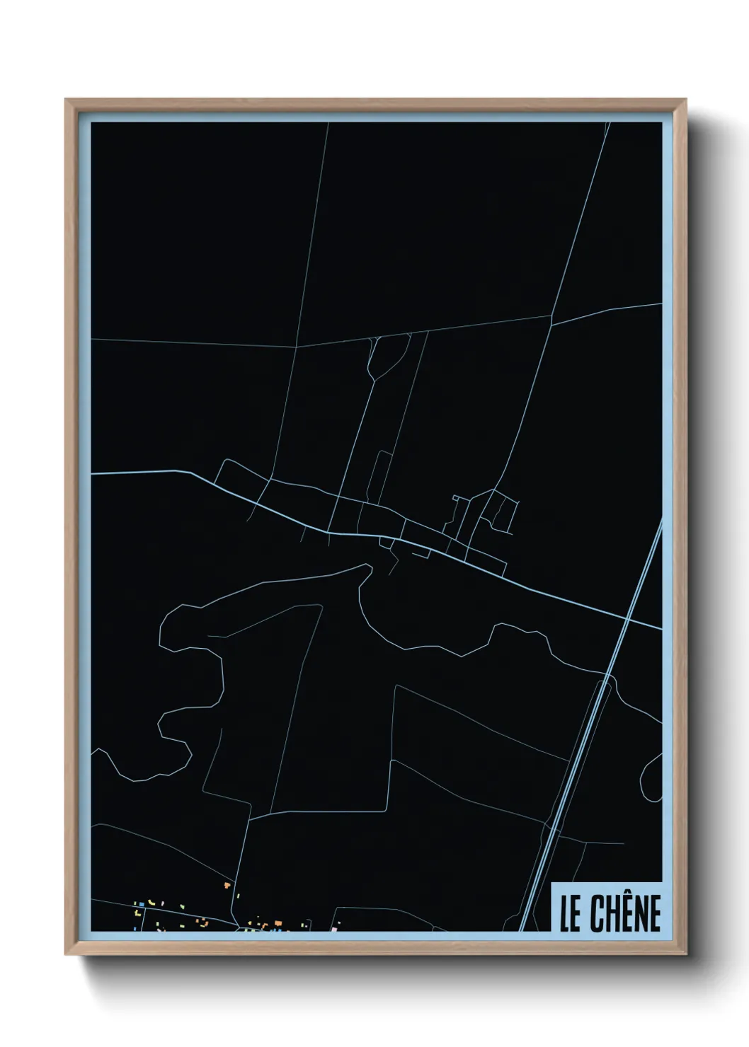 Une affiche de carte sur Le Chêne