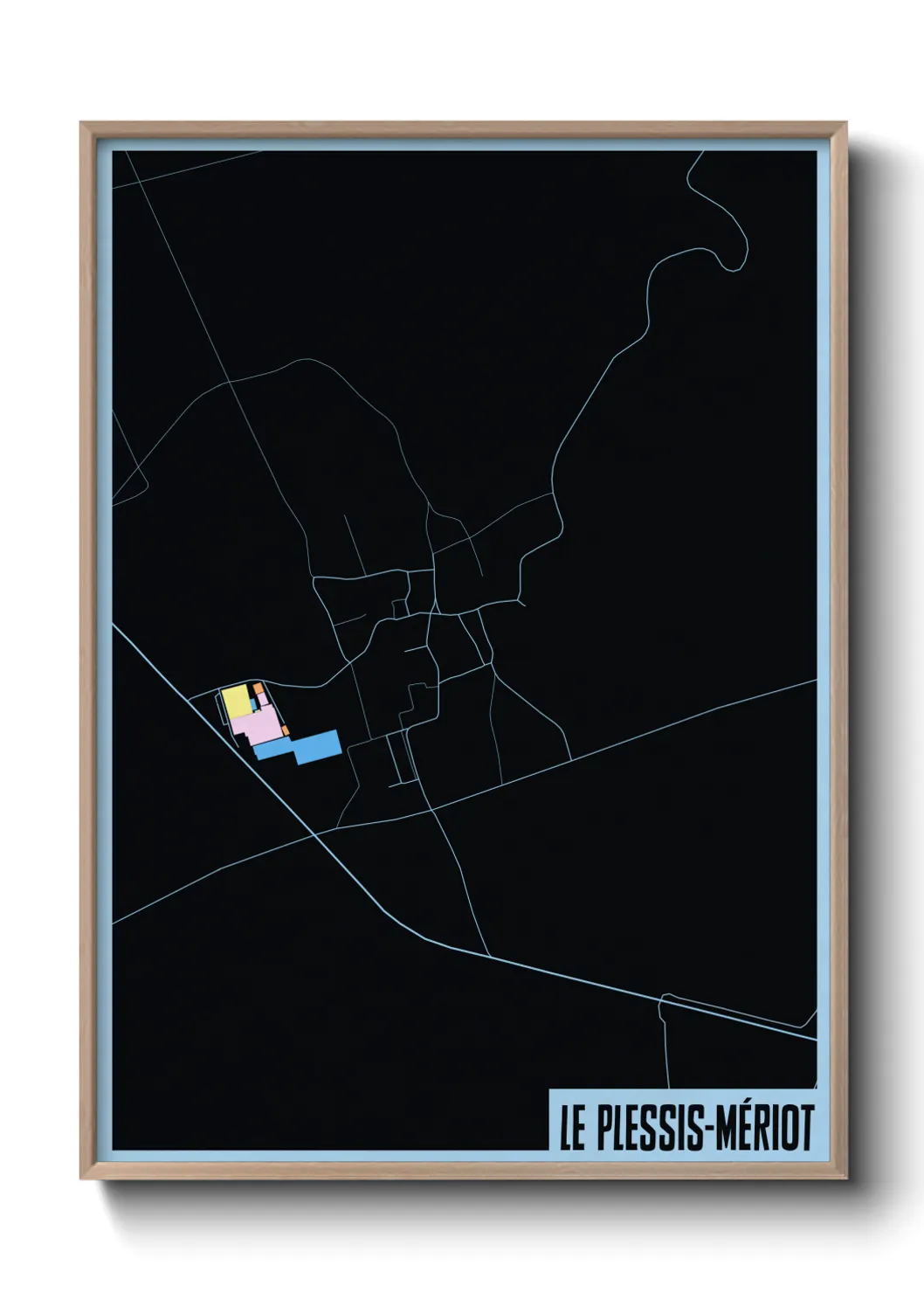 Une affiche de carte sur Le Plessis-Mériot