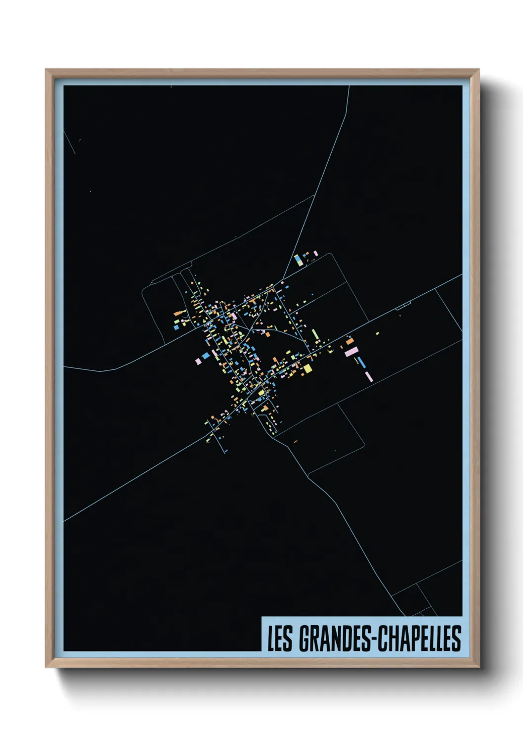 Une affiche de carte sur Les Grandes-Chapelles