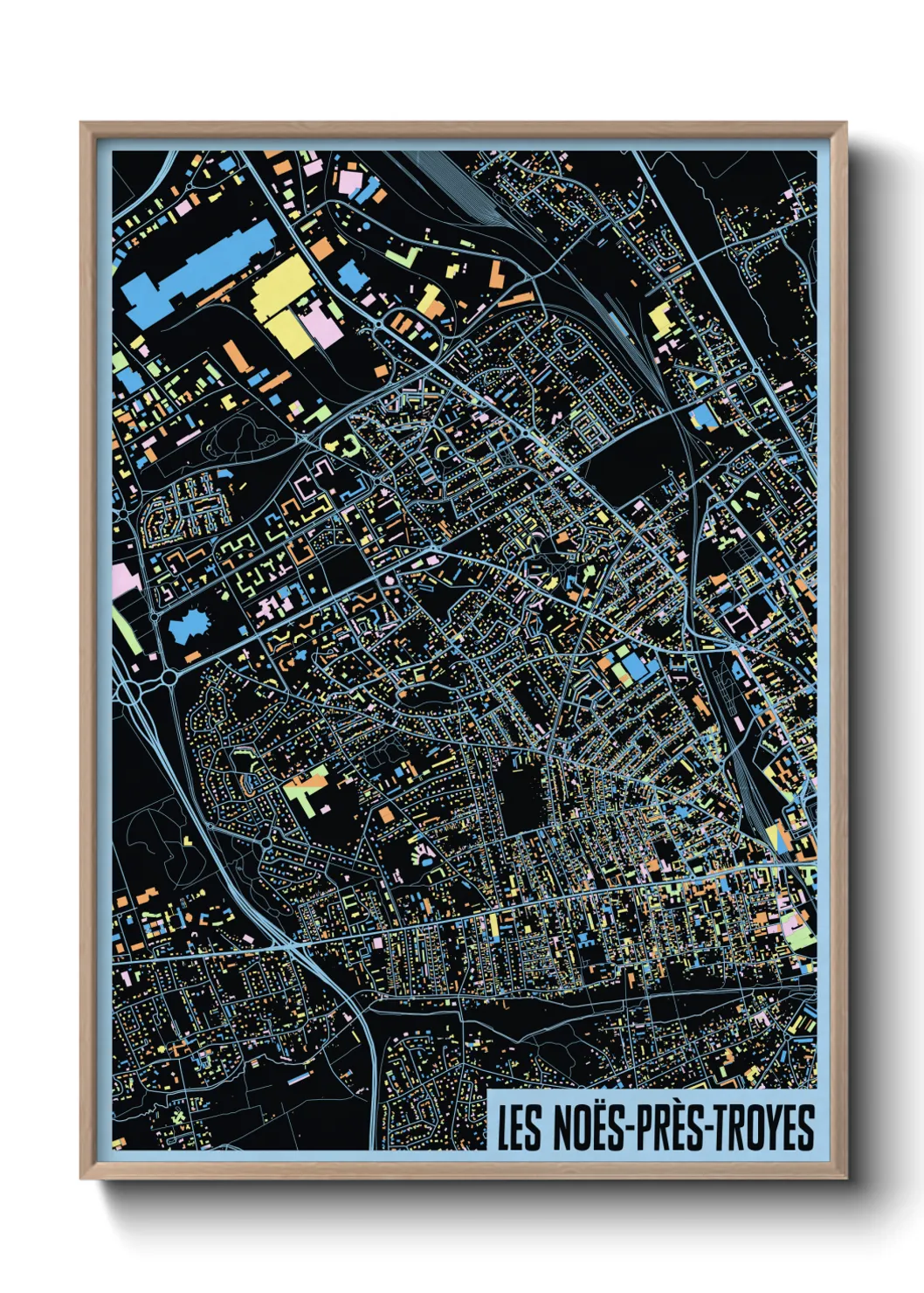 Une affiche de carte sur Les Noës-près-Troyes